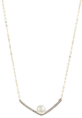 FINE JEWELLERY 10K Yellow Gold Floatingand Diamond Bar Necklace - PEARL