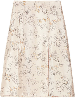 Marni Embroidered metallic woven skirt