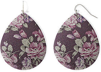 Arizona Purple Floral Print Teardrop Earrings