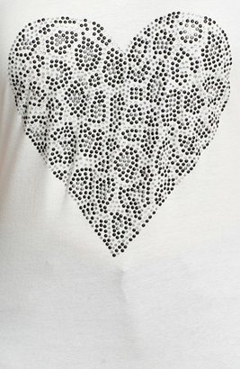 7 For All Mankind Seven7 Studded Heart Graphic Cotton Tee (Plus Size)