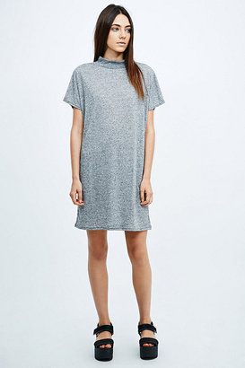 Sparkle & Fade Textured Turtle-Neck Dress in Grey