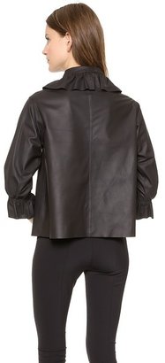 J.W.Anderson Paper Leather French Ruffle Shirt