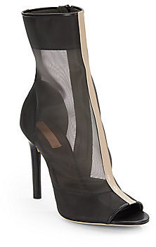 Reed Krakoff Leather-Trimmed Mesh Ankle Boots