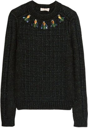 Tory Burch Lucy metallic knitted sweater