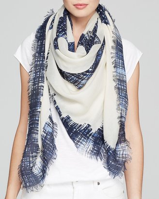 Tory Burch Painted Hash Print Square Scarf