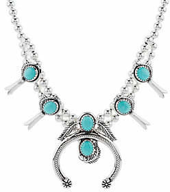American West Sterling Turq. Squash BlossomNecklace