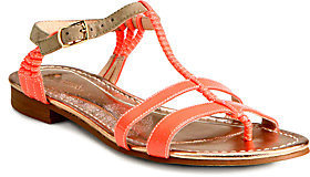 Opening Ceremony Cabana Patent Leather/Suede T-Strap Sandals
