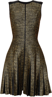 Jason Wu Sleeveless Dress With Leather Pleat Skirt
