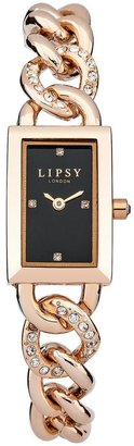Lipsy Stone Set Rose Gold Tone Bracelet Ladies Watch