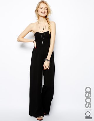 ASOS Tall TALL Bandeau Jumpsuit With Wide Leg - Black