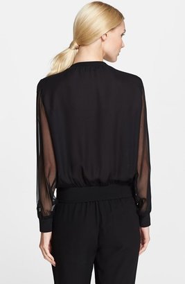 Milly Hand Beaded Chiffon Pullover
