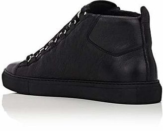 Balenciaga Men's Arena Leather Sneakers - Black
