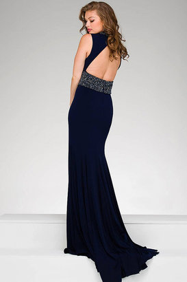 Jovani Fitted High Neck Jersey Prom Dress 49790