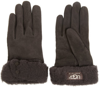 UGG Georgette shearling-trimmed suede gloves