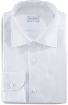 Ermenegildo Zegna Royal Oxford Dress Shirt, White