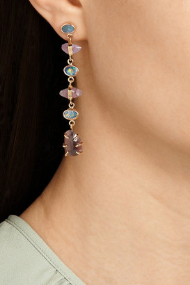 Melissa Joy Manning 14-karat gold, sapphire and opal earrings