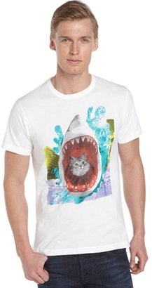 French Connection white cotton shark kitty short sleeve t-shirt