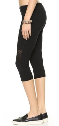 So Low SOLOW Cropped Leggings with Mesh