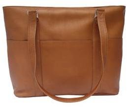 Piel Leather Leather Computer Tote Bag, Saddle, One Size