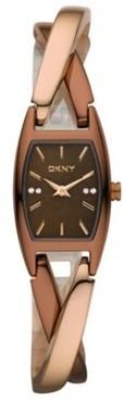 DKNY Ladies pink cross over bangle watch