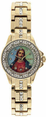Elgin Womens Jesus Crystal-Accented Watch Family