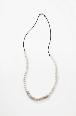 J. Jill Long pearl and metal necklace
