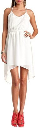 Charlotte Russe Embroidered Chiffon High-Low Dress