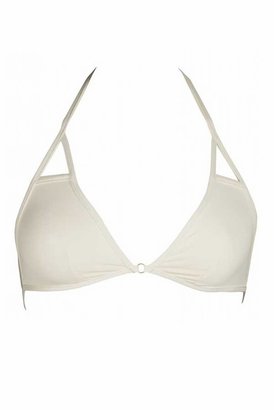 Vitamin A Le Chic Keyhole String Halter Top in Creme