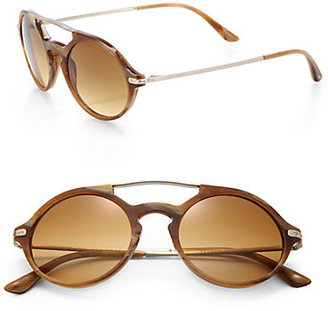 Giorgio Armani Double-Bar Round Sunglasses