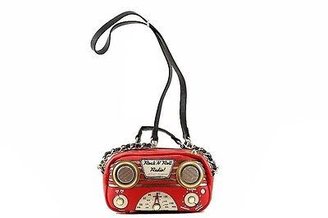 Betsey Johnson Women's Red Tune In Radio Crossbody Handbag