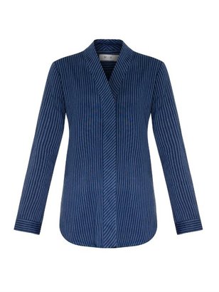 MiH Jeans Shawl-neck striped shirt