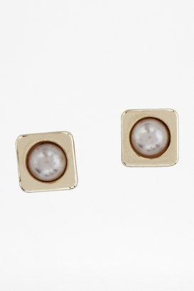French Connection Square Pearl Earrings