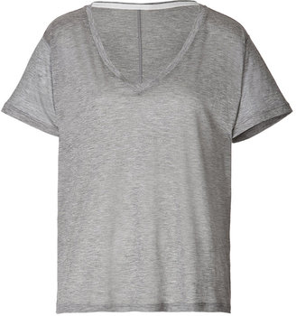 J Brand Linen-Jersey V-Neck T-Shirt