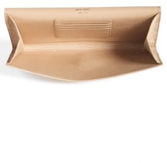 Jimmy Choo 'Large Maia' Patent Leather Clutch - Beige