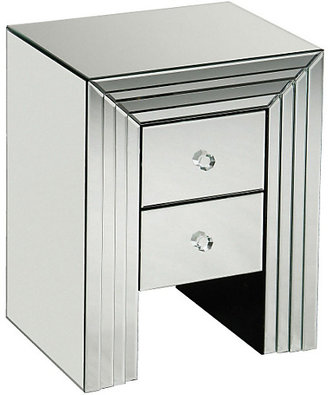 Premier Housewares New Line Mirrored Bedside Cabinet - White