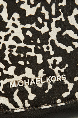MICHAEL Michael Kors Heyes printed calf hair and leather shoulder bag