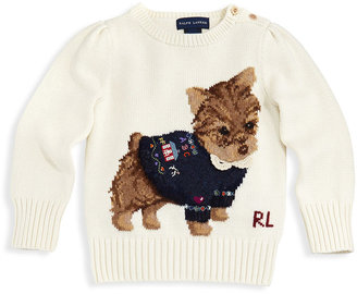 Ralph Lauren Childrenswear Intarsia-Knit Dog Sweater, 2T-3T