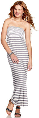 JJ Basics Dress, Strapless Striped Maxi