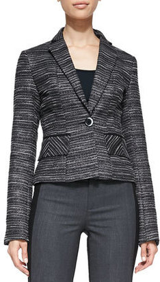 Nanette Lepore Striped Tweed Fitted Blazer
