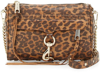 Rebecca Minkoff Mini MAC Cheetah-Print Faux-Leather Crossbody Bag, Tan