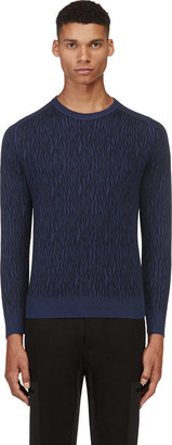 Calvin Klein Collection Blue Prism-Patterned Sweater