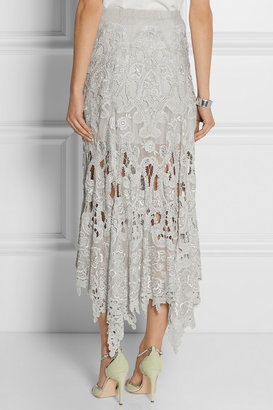Donna Karan Asymmetric macramé lace skirt