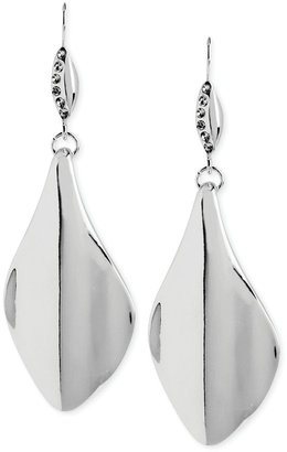 Robert Lee Morris Soho Silver-Tone Sculptural Pavé Large Drop Earrings