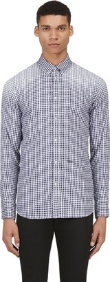 DSquared 1090 Dsquared2 Blue Gingham Check Button-Down Shirt
