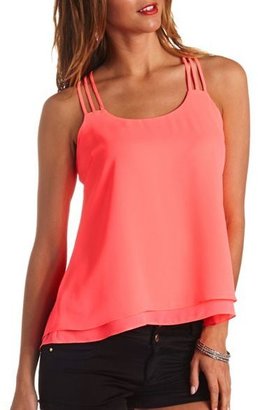 Charlotte Russe Neon Strappy Swing Tank Top