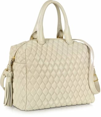 Fontanelli Ivory Quilted Leather Satchel