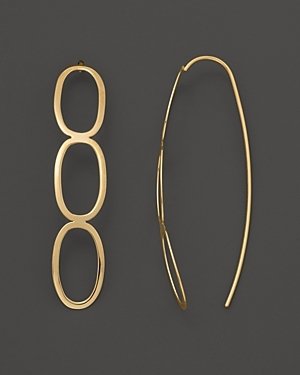 Bloomingdale's 14K Yellow Gold Linear Oval Trio Earrings