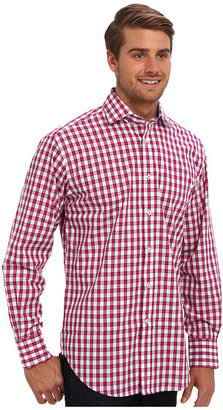 Thomas Dean & Co. L/S Dark Pink Gingham Button Down Sport Shirt