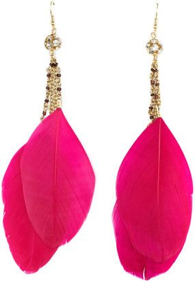 Charlotte Russe Sparkling Feather Earrings