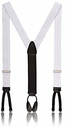 Trafalgar Men's Formal Kington Silk Suspenders - White